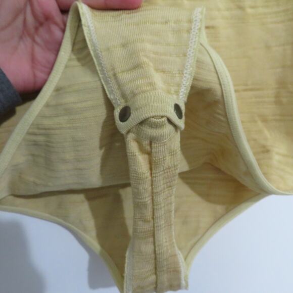 Azzedine Alaïa Women Sz L Light Yellow Tan Vintage Mock Neck Sleeveless Bodysuit - Picture 5 of 7